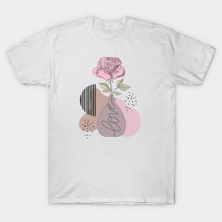 Modern Abstract Art Boho Flowers T-Shirt